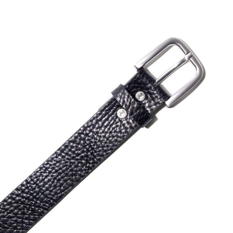Shrunken American Bison Leather Belt – Black