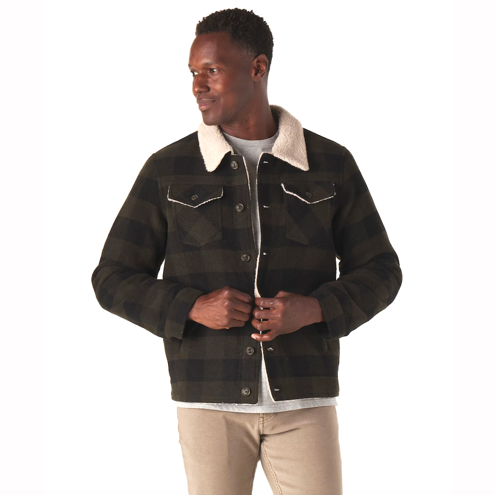 Flannel jacket with sherpa collar hot sale